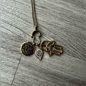 9” Yoga/Spirituality Inspired Gold Necklace, 3 Charms